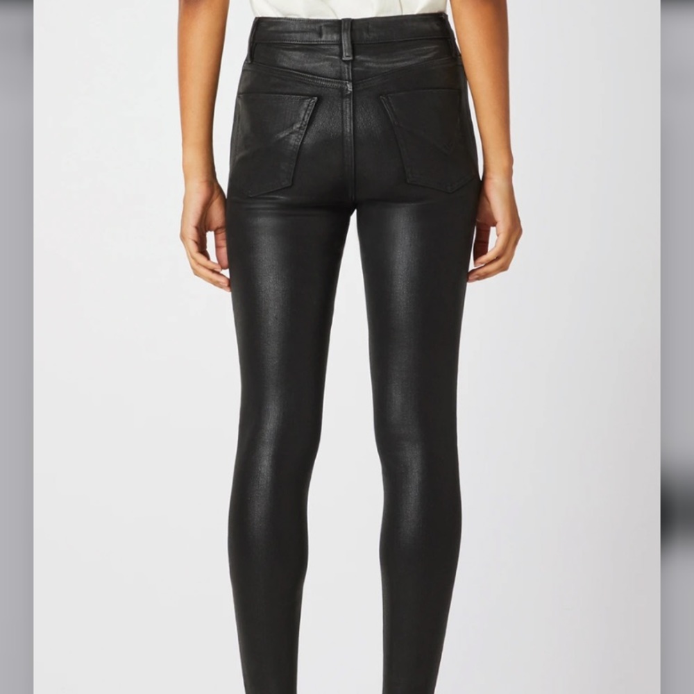 Hudson black coated jeans, front tie